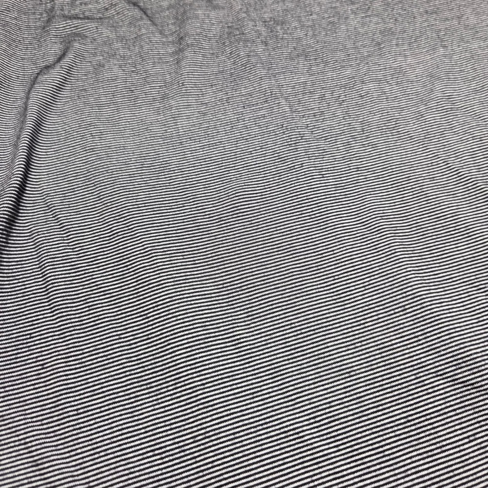 Athleta Womens Small Black White Striped Raglan Long Sleeve Curved Hem Top - Picture 2 of 6